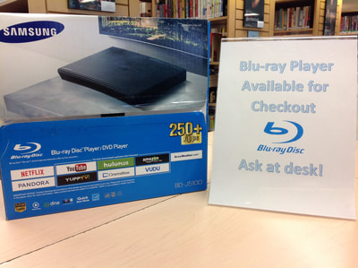 Blu-ray player available for checkout.